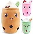 Wirhaut Cute Cartoon Boba Milk Tea Plush Fluffy Stuffies Toys Soft Lifelike, Plush Pillow Plushie Birthday for Kids Girlfriend Adult Skin-friendly Comfortable Cushion Cuddle (24cm)