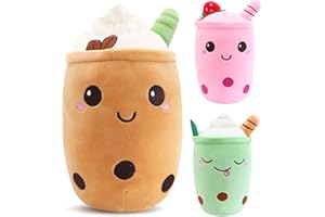 Wirhaut Cute Cartoon Boba Milk Tea Plush Fluffy Stuffies Toys Soft Lifelike, Plush Pillow Plushie Birthday for Kids Girlfriend Adult Skin-friendly Comfortable Cushion Cuddle (24cm)
