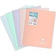 Clairefontaine - Ref 981481AMZC - Koverbook Blush Stapled Notebook (96 Pages) - 24 x 32cm Size, Squared Ruling, 90gsm Brushed Vellum Paper, Pastel Polypro Cover - Assorted Colours (Pack of 5)