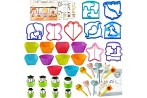 IELEK Sandwich Bread Cutters Shapes Set for Kids Vegetables Fruits Cheese Shapes Mould Supplies Crust Lunchbox and Bento Box