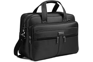 Bostanten Sac Travail Homme Sacs pour Ordinateur Portable 15-17 Pouces Grand Sac Messager Sac Mallette Noir