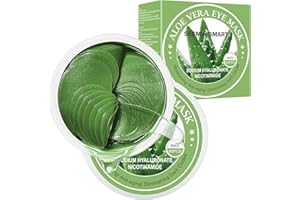 SEGMINISMART Máscara para los Ojos,Parches Ojos Aloe Vera Gel,Eye Mask,con Colágeno y Ácido Hialurónico, para Arrugas Ojeras Bolsas de los Ojos y la Hinchazón, Hidratante de Larga Duración,Anti Edad