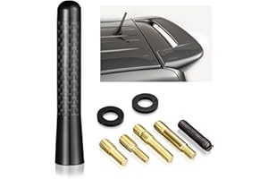 Bingfu Autoantenne Universal 8cm KFZ Kurzstab Dachantenne Schwarz für FM AM Empfang Ersatz Auto Antenne mit M4.0 M5.0 M6.0 Schrauben