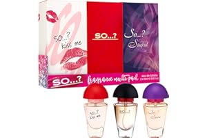 So…? Trio Three For Me Womens Eau de Toilette Perfume Gift Set, Travel Size Perfume for Women (3x15ml)