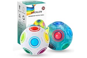 Vdealen Palla Puzzle Arcobaleno Magico, Gioco di Puzzle Della Palla Del Cubo di Velocità Divertente Antistress Palla Magica Rompicapo Giocattoli Agitarsi per Bambini Adolescenti e Adulti 2 Pacchi