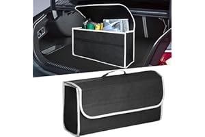 HIAHXC Kofferraum-Organizer-Tasche, Faltbare Kofferraum-Organizer-Aufbewahrung, rutschfeste Filz-Kofferraum-Tidy Tasche für Aufbewahrung von Auto-Werkzeugen & Innen-Deklutter - Geeignet für alle