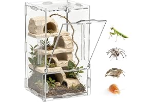 Jumping Spider-hölje - Acrylic Habitat | Transparent reptilbur | Utrymningssäker, 25x15x15cm, 30x20x20cm, lätt att se, för resor hemmakontor