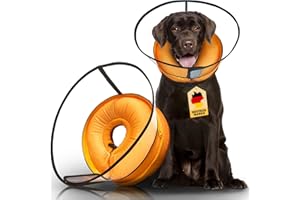 Aschpas® 2 IN 1 Dog Donut Collar with Cone, Inflatable Dog Collars for after Surgery, Cat Cone [Size 3]