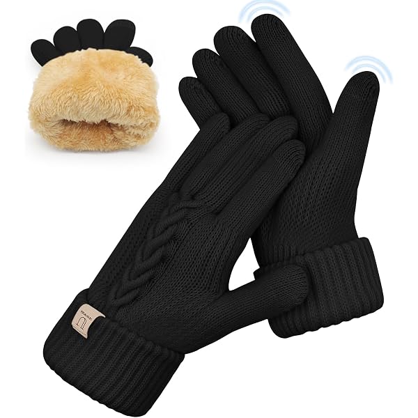 Gants D'hiver Femme - Lot De 2 Paires - Écran Tactile - Doublure Polaire - Chauds Et élastiques - Cadeau Idéal