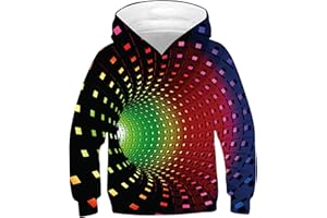 SunFocus Boys Hoodies 3D Print Graphic Sweatshirt Hoody Long Sleeve Cool Funny Kids Hooded Jumper with Pocket 6-16 Years