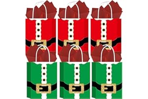 RONGZUBAT Lot de 6 Sacs Cadeaux de Noël – Sacs en papier rouge et vert avec poignées torsadées, 22×16×8 cm. Ensemble de sacs cadeaux avec papier de soie bordeaux, parfaits pour femmes, hommes et enfants lors