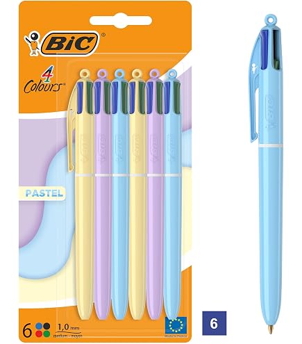 BIC Customize Me Kugelschreiber – 4 Farben, Marmor-Design, Mittlere Spitze 1,0 Mm, 1 Stift + 2 Austauschbare Körper