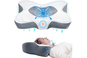 Homesuit Poduszka ortopedyczna przeciw chrapaniu, migrenowa, ergonomiczna poduszka ortopedyczna dla osób śpiących na boku i plecach, pianka z pamięcią kształtu, poduszka dla osób śpiących na plecach