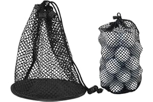 MIRRWIN Golf Ball Tasche Golf Putter Headcover Golfball Tasche Golfball Halter Golfübungszubehör Double Mesh Hochfestes Nylon Golfball Aufbewahrungsnetz Golfball Beutel Sack 2 Stück in verschiedenen Größen
