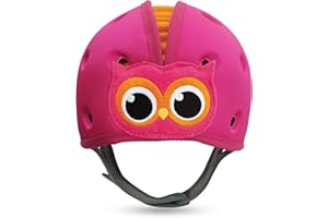 SafeheadBABY Award-Winning Infant Safety Helmet Baby Helmet for Crawling Walking Ultra-Lightweight Baby Head Protector Expandable and Breathable Toddler Head Protection Helmets - Owl Pink