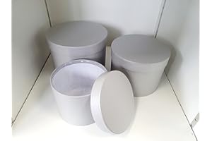 MYSILKFLOWERS Symphony Lined Florist Hat boxes - Set of 3 - Diamond Grey