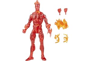 Marvel Hasbro Legends Series Retro Fantastic Four The Human Torch 6-inch Action Figure Toy, Includes 5 Accessories, Multicolor