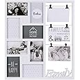HOME DECO FACTORY Pele-Mele Multi Frame For 11 Photos Plastic White, Pe Glass, 46.5 X 2.2 X 53 Cm