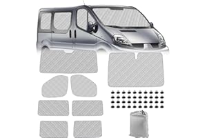JINSENTGG 8 Pièces Tapis Thermique Voiture Remplacement pour Renault Trafic 2015-2023/Vivaro 2014-2018/NV300 2014–2021/Talento 2016–2020 Tous SWB, Protection Solaire Pare-Brise, Ensemble de Pare-Soleil Pliable