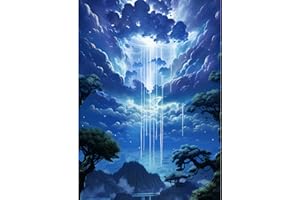 DIUJHUUY 5D Diamond Painting Kits,Digital Drawing Kits,Diamond Art Accessories,DIY Arts Craft Supply for Adults, Children's Beginners, Home Wall Decoration Gifts - Cartoon (Mountains and Rivers)