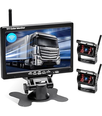 Écran De Recul Sans Fil Vechtel Avec 2 Caméras, IPS, 7 Pouces, Aide Au Stationnement, Caméra De Recul 1080P, Vision Nocturne, IP68, Neuf - Photo, Audio & Vidéo