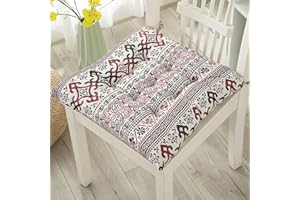 Chickwing Cojines para Silla con Correas de Sujeción, Bohemia Estampado Pack 2 Cojín Decorativo de Asiento Cojines Acolchados de sillas para Terraza Jardín Sala Balcón (Bohemia,45x45cm)