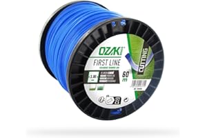 OZAKI - Bobine Fil Nylon Carré - Longueur 60m - Ø 3,00mm - Matières Vierges - Haute Durabilité - Excellente Tenue À L'Œillet