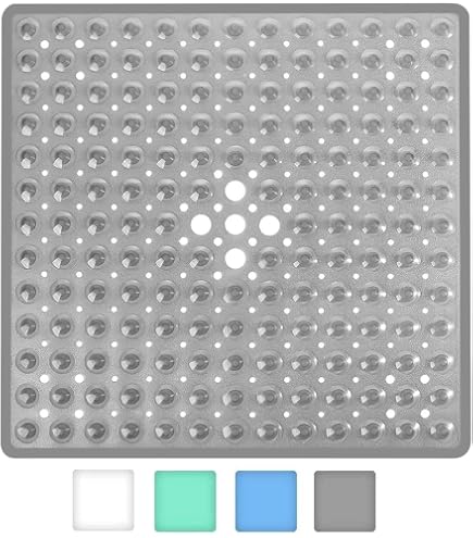 Tapis De Douche Antidérapant 60x70cm - PVC Drainant - Motif Géométrique - Sans Ventouse