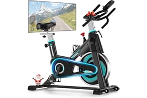 Exercise Bike for Home Use, Advamsoler Stationary Bike with Smart APP, Adjustable Resistance Home Gym Equipment Spin Bike with LCD Display, Tablet Holder, 350LBS Weight Capacity