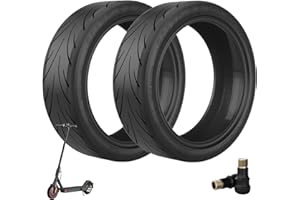 OUXI Lot de 2 roues de rechange sans chambre à air de 10 pouces pour pneus en caoutchouc Ninebot G30 Max/G30D Tubeless, roues de 60/70-6,5 pouces, pneus de rechange hautement élastiques pour scooter