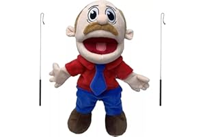 BRITIVA SML Jeffy Hand Puppet With 2 Rod, 40cm XL Ventriloquist Dummy, Professional Movable Mouth & Soft Plush, Educational Funny Kids Toy, Interactive Entertainment for Boys Girls Birthday Gift (Jeffy Dad)