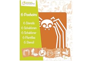‎AVENUE MANDARINE MY MANDARINE PO003O - Kreativset / 6-teiliges Schablonenset für Kinder, 6 Schablonen 15x15 cm, ab 3 Jahren, Halloween, 1 Set