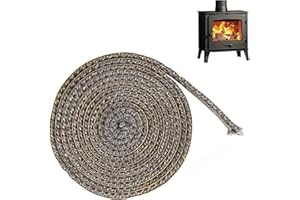 SIGANDG Guarnizione per Camino, Guarnizione stufa a legna, Corda ermetico autoadesivo per stufa, caminetti, porta del forno, forni, caldaie, Striscia sigillante resistente al calore (3mm x 10mm x 2m)