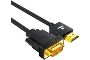 biaze HX60 VGA auf HDMI Adapter Kabel, 1.8M HDMI-zu-VGA Konverter-Kabel, Full HD 1080P SVGA Konverter für Desktop, Projektor, HDTV, Raspberry Pi, Roku, Xbox usw
