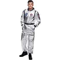 Astronauten Kostüm Set – Silberner Jumpsuit Für Damen, Herren & Kinder, Inkl. Overall, Gürtel & Brillen