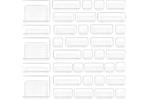 BESTYKS [37 unidades] Sistema de organización de cajones con 4 tamaños, organizador de maquillaje, organizador de cajones, plástico transparente, organizador de tocador, utilizable para maquillaje, cocina,