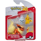 Pok&eacute;mon PKW3611 - Battle Figure Set - Pikachu, Gelatini, Flamara, Resmi Fig&uuml;r Seti