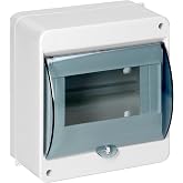 Miratic Modular Electrical Distribution Box IP40 Plastic Housing Electric Outdoor Waterproof Box with Smoked Lid - Surface El