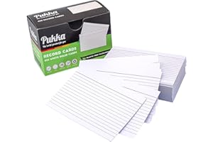 Pukka Pad, Revision Cards – 400 Pack of 160 GSM Paper Record Cards – Index Flash Study Cards or Cue Cards for Presentations – Plastic-Free Packaging – 6 x 4in, White