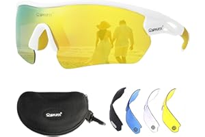 OUTDOORSPARTA Occhiali da ciclismo sportivi polarizzati occhiali da ciclismo occhiali da guida con 5 lenti intercambiabili per adulti