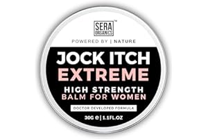Jock Itch Treatment for Women - Antifungal Cream, Skin Jock Itch Treatment Anti fungal Soothing Cream - Maximum Strength - Made in The UK - All Natural (30ml) by Sera Organics