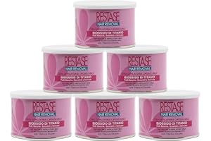 RESTASE | Cera Depilatoria Liposolubile, Biossido di Titanio, Pelli Secche, Sensibili e Delicate, 6 x 400 ml, Made in Italy