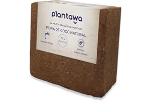 PLANTAWA Fibra di cocco Organica Blocco 5Kg 70L - Mattone compattato Terra per piante Uso Orto Urbano Terrario Piante Esterno Torba per vasi