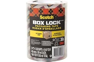 Scotch Box Lock Förpackningstejp, 3 rullar, 48 mm x 50 m - Stark klar packningstejp, perfekt för packlådor och paket