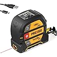 PREXISO Laser Tape Measure, 2-in-1 Laser Measure 135Ft & Tape Measure 16 Ft, Rechargeable Laser Distance Measure with Color Display, Multi-Measurement Modes, Nylon Coating Tape with Magnetic Hook