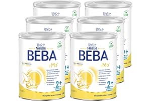 ‎NESTLÉ BEBA BEBA Junior 2+ Milchgetränk ab dem 2. Geburtstag, Mit HMO, Altersgerecht angepasster Proteingehalt, Nur Laktose, Ohne Palmöl, Ohne Fischöl, Kleinkindnahrung, Baby-Milchpulver, 6er Pack (6 x 800g)