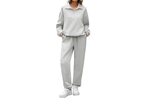 Yuson Girl Survêtement Femme Ensemble 2 Pièce Polaire Chaud Jogging Fitness Ensembles Coton Sweatshirt et Pantalon Jogger Décontracté Tracksuit Automne Hiver Lounge Set Sportswear