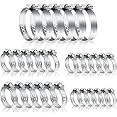 30 Pcs Jubilee Hose Clips Assorted, Adjustable Pipe Clamps, 304 Stainless Steel Worm Drive for Gas Pipe Fuel Line, 6-12mm 10-