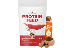NatureHolic - Comida para camarones de proteínas I alimento para gambas también adecuado para cangrejos I Fabricado en Alemania