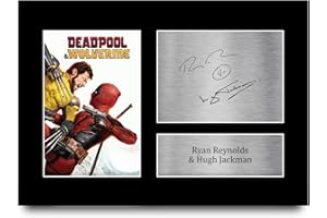 HWC Trading A4 Deadpool & Wolverine Reynolds & Jackman Gifts Printed Signed Autograph Picture for Movie Memorabilia Fans - A4